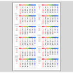 2027年 令和9年 年間カレンダー 無料テンプレート A4縦2列